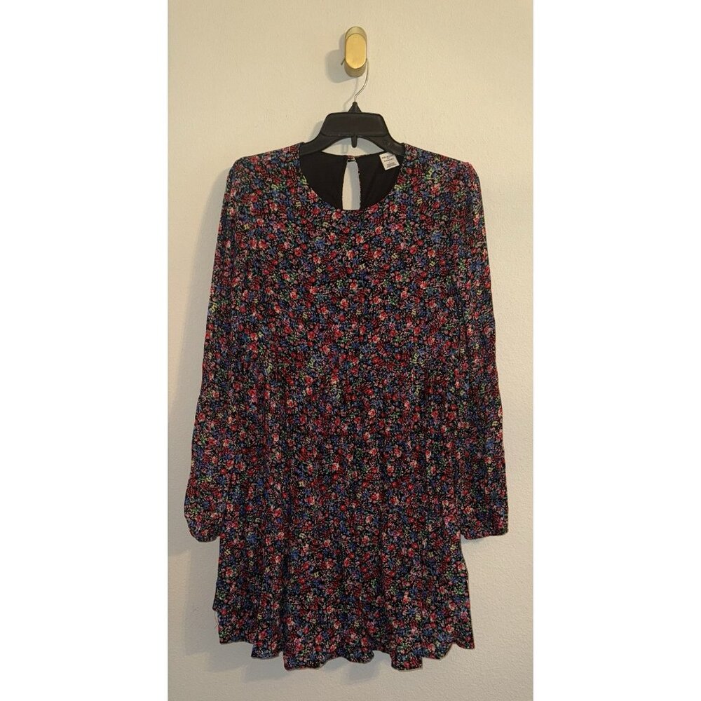 Melrose and Market Tiered Floral Print Dress 3/4 Sleeve Womens S Small New
